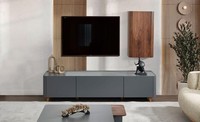Designer Grauer Sideboard LuxuriöSer Wohnzimmer Tv-StäNder Lowboard