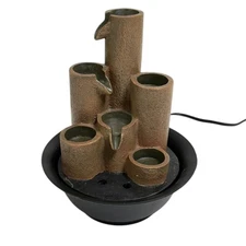 Tiered Column Indoor Tealight Candle Holder Tabletop Waterfall Water Fountain