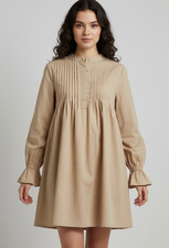 SEED HERITAGE Dress Size 8 100% Cotton Beige Mini Shift Work Casual Travel