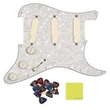 EMG DG20 David Gilmour Active Pickup Guitar Pickguard Set, Ivory - White Pear...