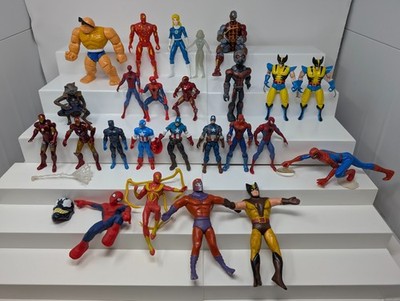 25x MARVEL Misc. Toy Lot, All Shown Included: Fantastic 4, Avengers, Wolverine