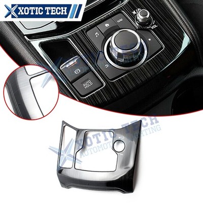 雅枠 Black Stainless Steel Console Gear Shift Media Panel Trim For