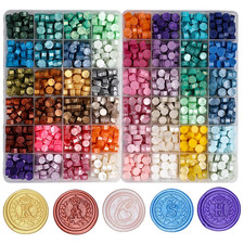 1200 Pcs Assorted Color Wax Seal Beads Bulk, Multicolor Sealing Wax Beads for St