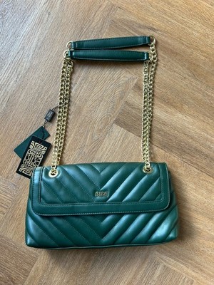 BIBA grüne gesteppte Tasche gold Kettenriemen Schulter Crossbody Handtasche