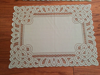 Heritage Lace Pear Green Battenburg Design 14 x 19 Placemats 4 piece ...