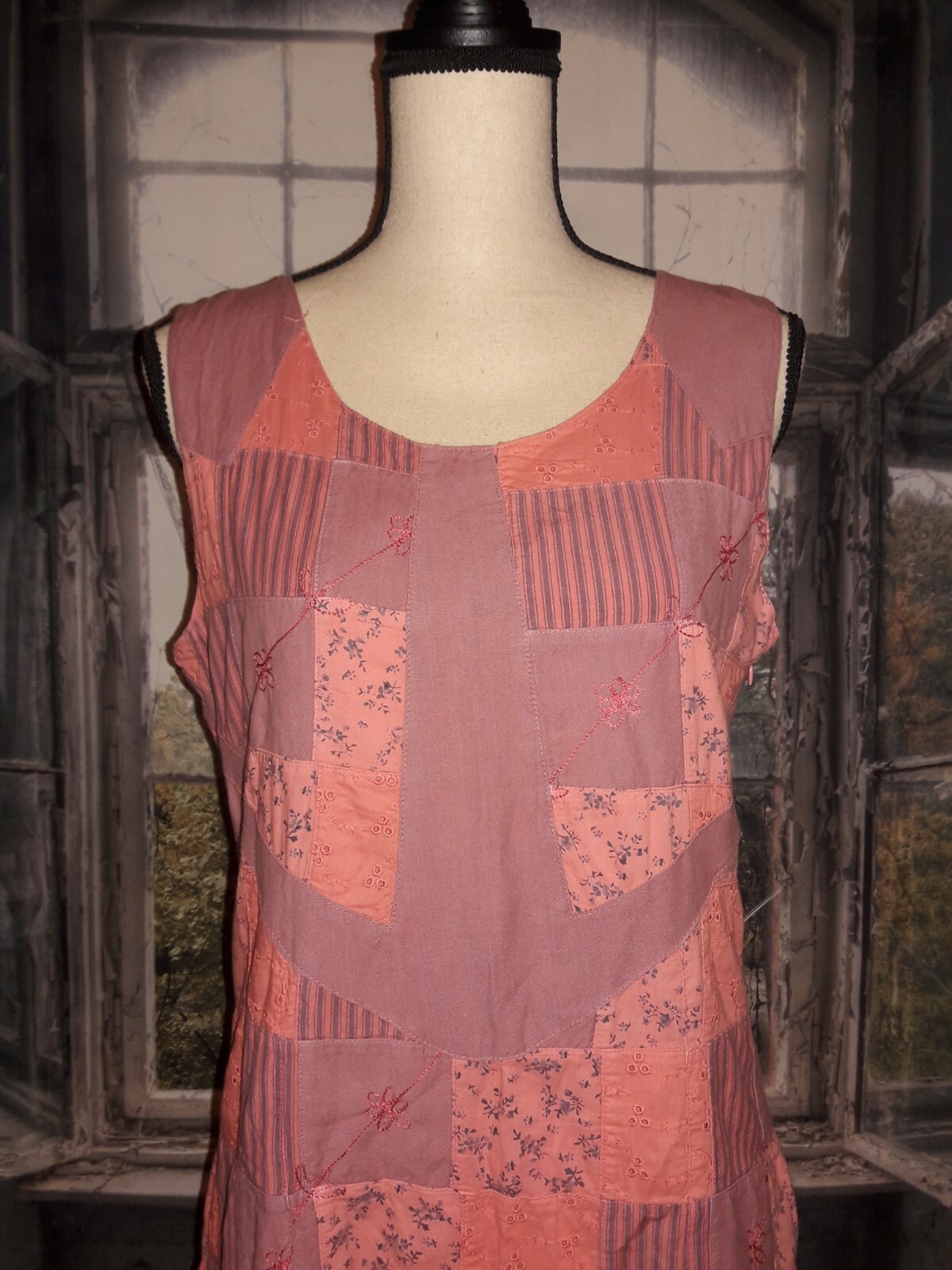 Sundance Catalog Floral Patchwork Shift Dress Siz… - image 2