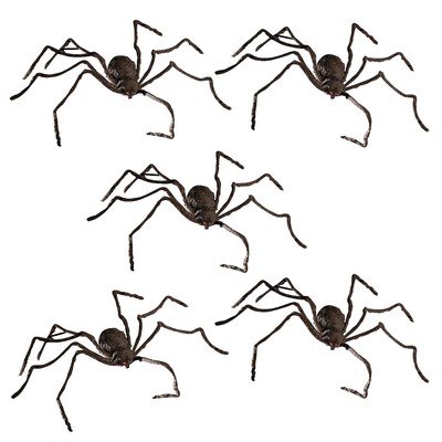LED Eyes Bulk Hairy Spiders - 5 Pc
