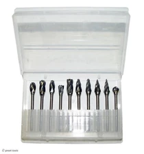 1/8” 10-pc NON-FERROUS CARBIDE BURR SET – nf burrs for aluminum die grinder bit