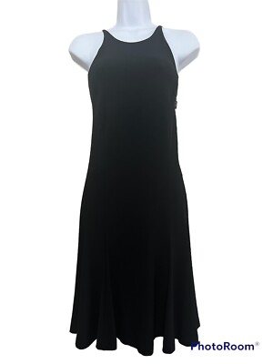 NWT American Living Black Slip Dress Sz 6 Spaghetti Straps Crisscross Back Strap