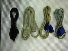 Lot of 4 - Standard 6 Ft VGA Cable Monitor Projector TV 15 Pin DE-15