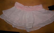 NWT Bloch Dance Pink Two Tier Ruffle Skirt Diamante Girls Med Child 8/10 CR5081