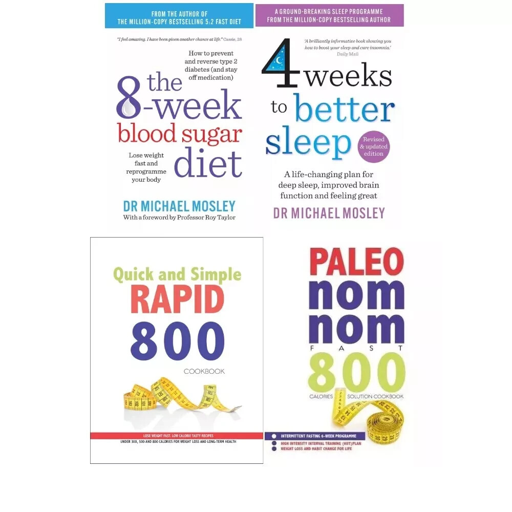 8-Week Blood Sugar,4 Weeks to Better Sleep,Quick and Simple,Paleo No 4 Books Set