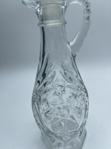 Vintage Cruet Bottle / Perfume  / Clear Glass with Stopper no seal / 8” - Picture 3 of 5