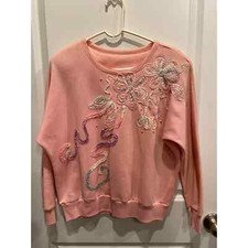 Vintage Floral Pink Sweatshirt Grandmacore