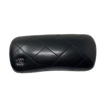 Chanel Sunglasses Case Black Matelasse Quilted Silver CC Logo