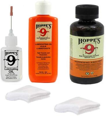 Hoppes 9 Gun Cleaning Kit - Bore Cleaner - Precision Oiler - Lubricating Oil ...