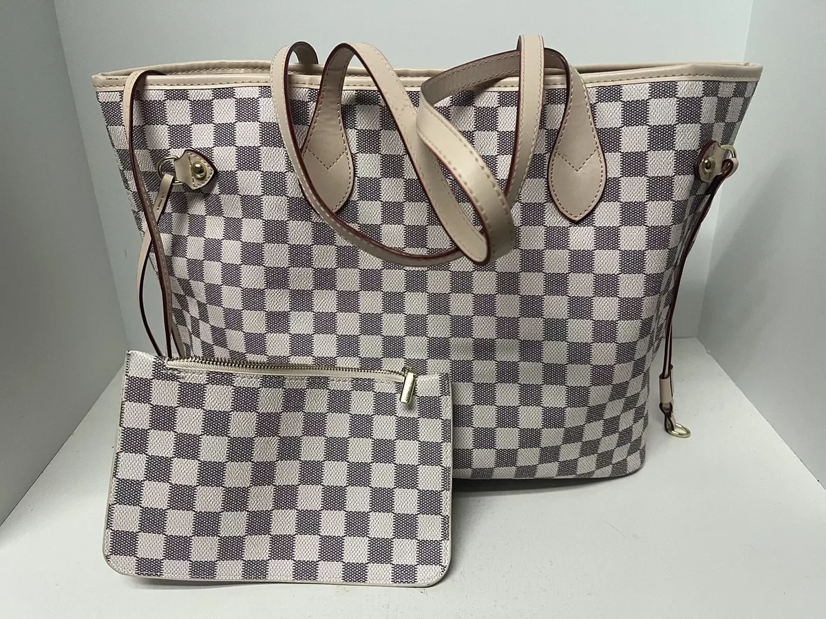 Daisy rose checkered hotsell tote shoulder bag