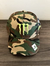 NEW Monster Energy Green Camo/Neon Green Curved Brim Adjustable Embroidered Hat
