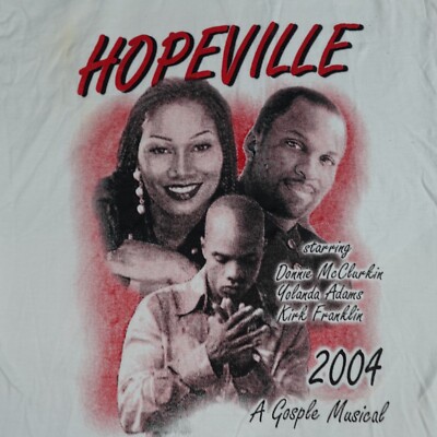 Hopeville Musical T-shirt Large White Double Sided Vintage 2004