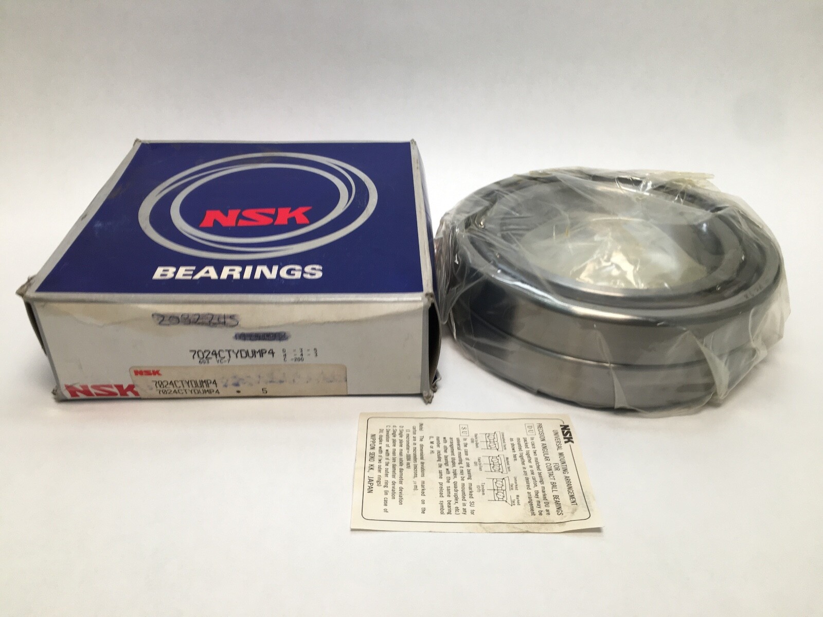 NSK 7024CTYDUMP4 120x180x28mm Angular Bearing ABEC7 Japan 2pcs