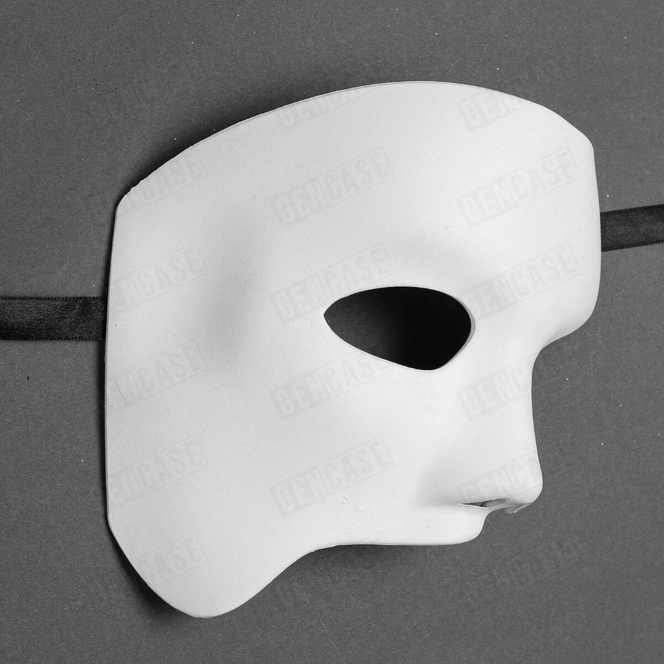 Halloween Costume White Phantom of The Opera Theater Masquerade Party MEN Mask - Image 3 of 4