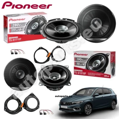 Set 4 Haut Parleur Pioneer avant et Arrière pour Fiat Type II Du 2015 Dual Cône - Photo 1/4