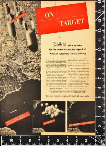 1943 Kodak Fire Control Optical Systems for Bombing Germany WWII Print Ad - Picture 2 of 6