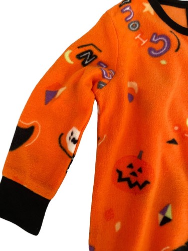 Hyde And Eek 6-9 Month Baby 1 Piece Sleep Set Halloween Theme Orange - Picture 4 of 8