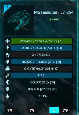ARK Survival Ascended PvE – Mosasaurus Tron (Mosa) – Top Stats – PC/XBOX/PS5