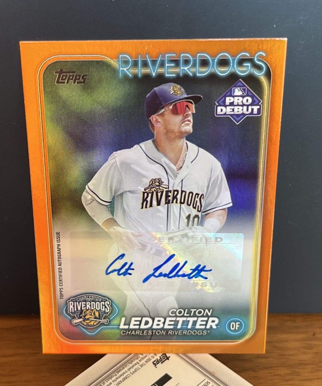 2024 TOPPS PRO DEBUT COLTON LEDBETTER ORANGE CHROME AUTO /25
