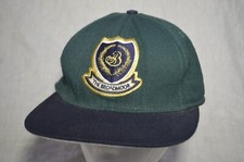 Vintage 90s The Broadmoor Hat Cap Adjsutable Green Leather Strap Made in USA