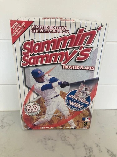 1999 Limited Edition Slammin' Sammy's Frosted Flakes Cereal Unopened Chicago Cub