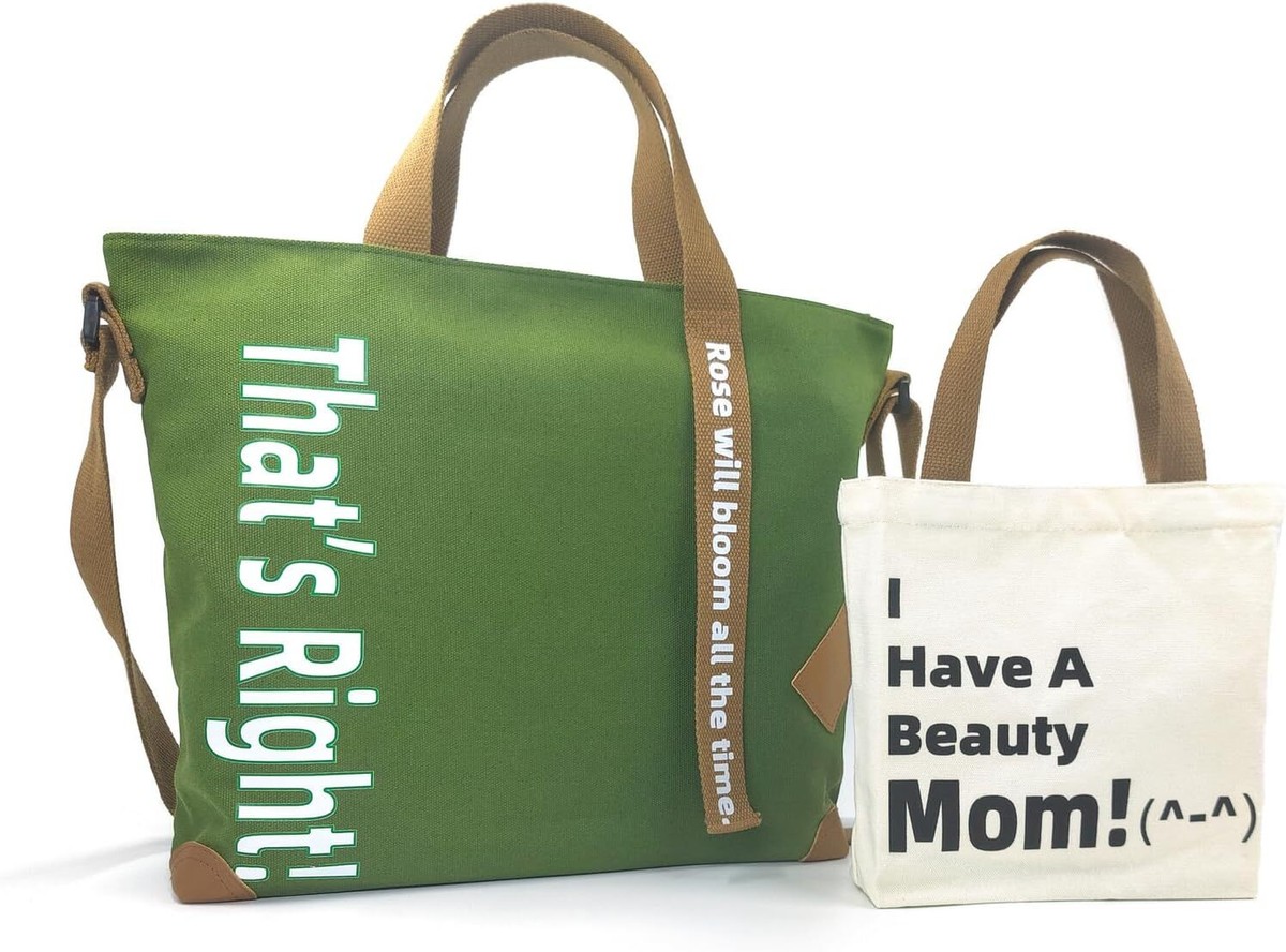 バッグ 2 Pack Large Canvas Crossbody Tote Bag for Women With Inner