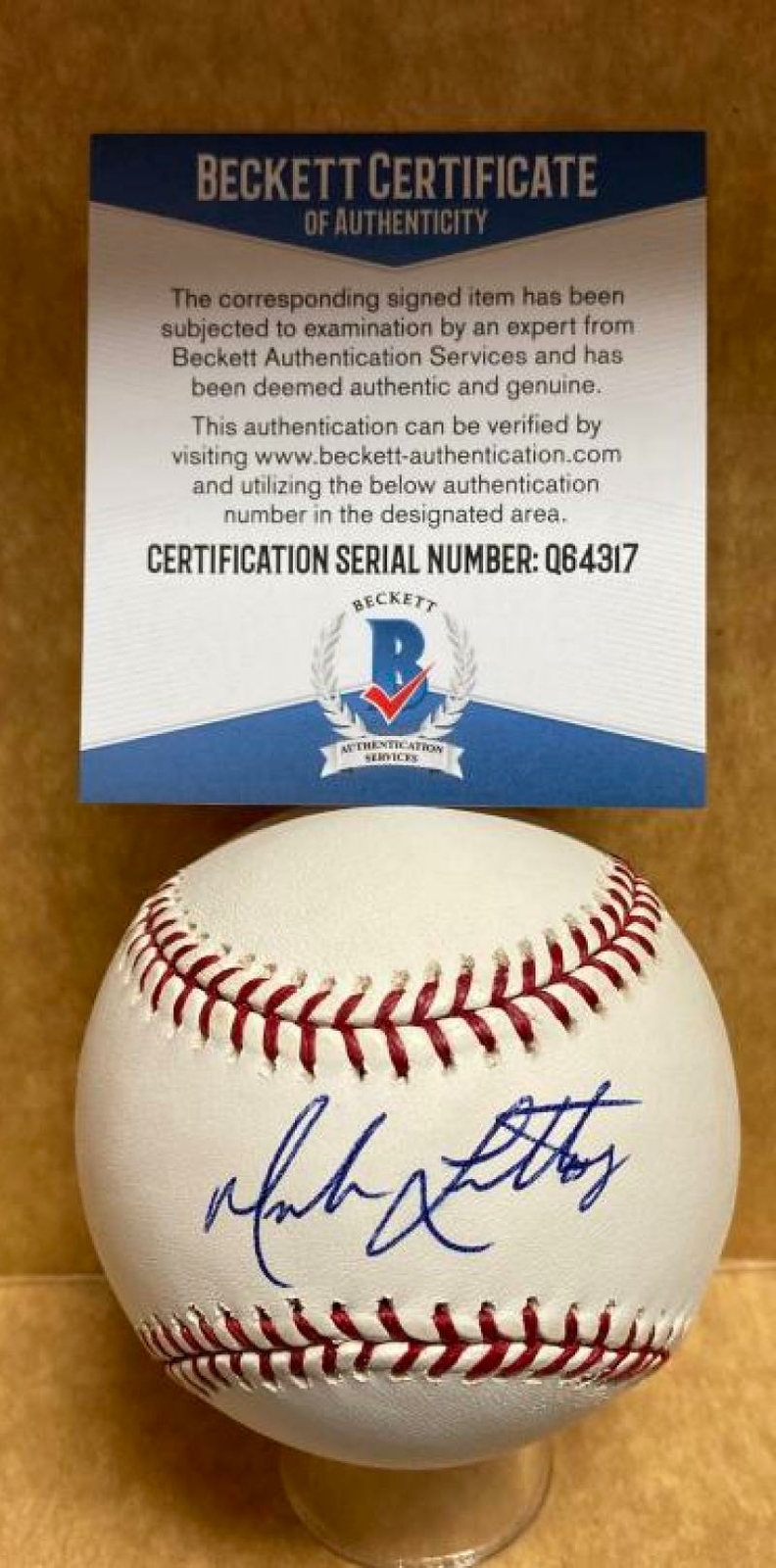 Professional Player Autographed Signed MARK LORETTA ASTROS/BREWERS/DODGERS AUTO M.L. BASEBALL BECKETT Q64317 