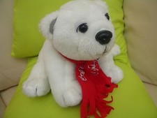 XL ORG Coca Cola Stofftier B&auml;r Eisb&auml;r 26 cm breit  20 cm Gro&szlig; sitzend