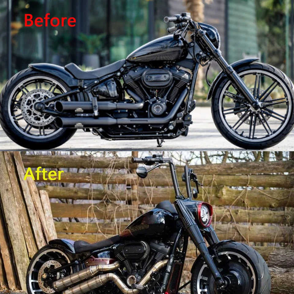 For Harley Sportster 883 1200 48 8" 10" Rise 1" Ape Hanger Handlebar Drag Z-Bar - Image 4 of 4