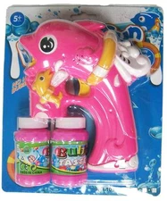 LIGHT UP PINK DOLPHIN FISH BUBBLE GUN W SOUND toy bottle bubbles maker machine