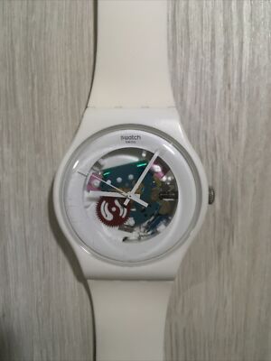 Swatch Unisex Uhr New Gent White Lacquered SUOW100