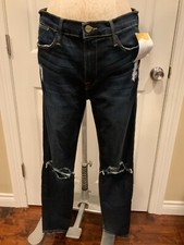 Frame Dark Wash "Le High Skinny" Distressed Stretchy Skinny Jeans, Size 31