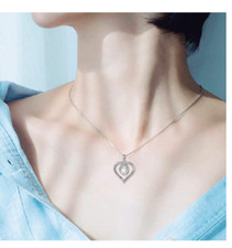 Sterling Silver I Love You to the Moon and Back Heart Necklace Infinity Love