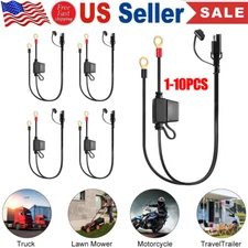 2FT Battery Terminal Ring Sae Connector Harness Charger Cable Extension Cord LOT
