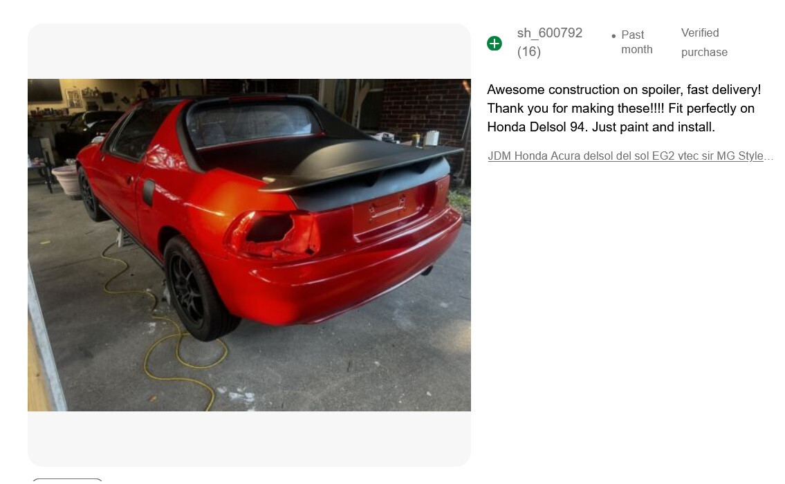 G‘s DELSOL Ⅱ JDM Honda Acura delsol del sol EG2 vtec sir MG Style Spoiler
