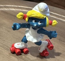 Vintage Smurfette Roller Skating Sports Peyo Schleich 1980s