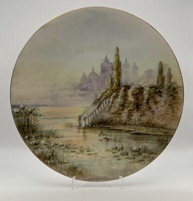 UNO ''Favorite'' Bavaria Hand-Painted Plate - Signed H. Wolf