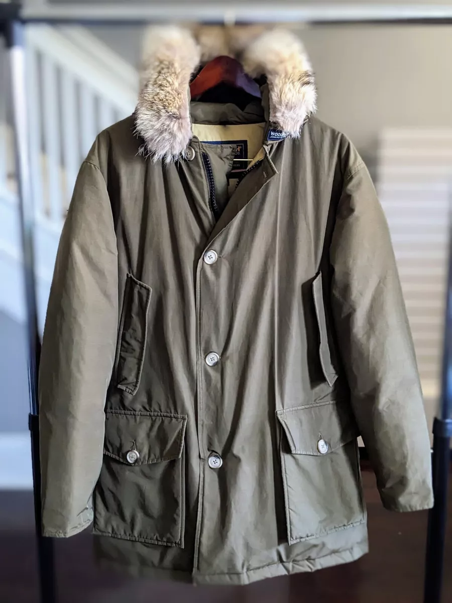 Woolrich Arctic Parka Dark Green olive khaki goose down waterproof USA  Small S