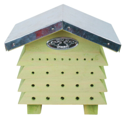 Bienenhaus in Holzform für Wildbienen Metalldach Bienenstock