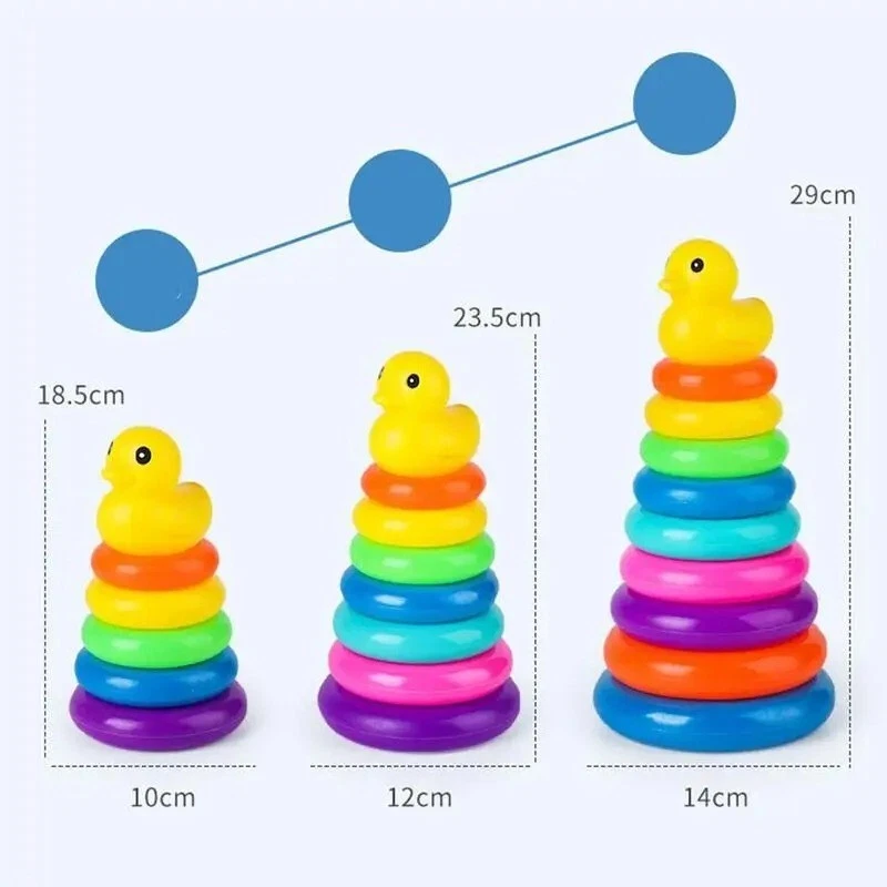 Fidtoy educational stacking rings toy for toddlers with multicolor ring sorting fun