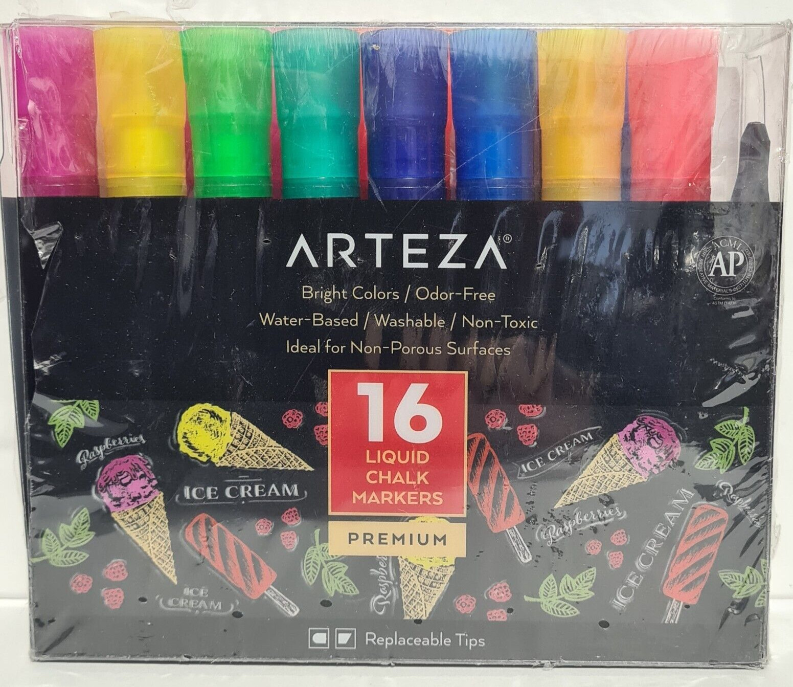 ARTEZA 16 Liquid Chalk Markers, Bright Colours, Odour Free - NEW Sealed