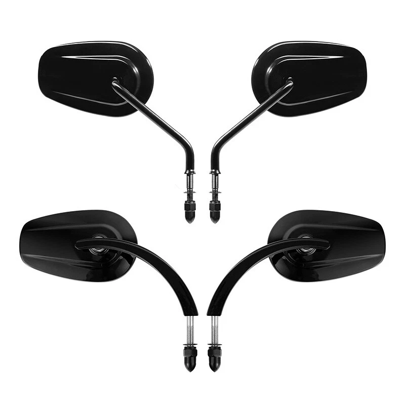 Black Rear View Mirrors Fit For Harley Touring Road Glide Heritage Softail Slim