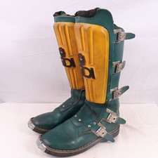 Stivali moto SIDI vintage 40 verde Made in Italy, fibbia, suola 29,5 cm